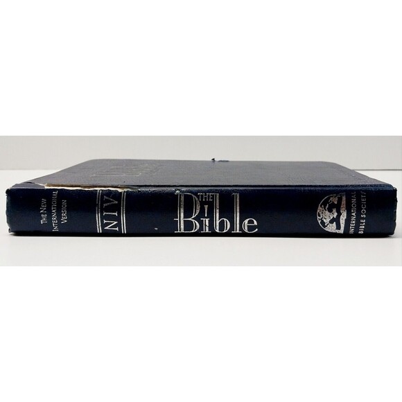 Vtg Pew Bible International Bible Society NIV Church of Christ Blue Fair Conditi - Picture 4 of 16